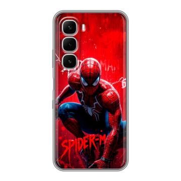 Силиконовый чехол на Infinix Hot 60i с принтом Spiderman Человек паук