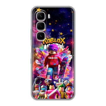 Силиконовый чехол на Infinix Hot 60i с принтом Roblox Роблокс