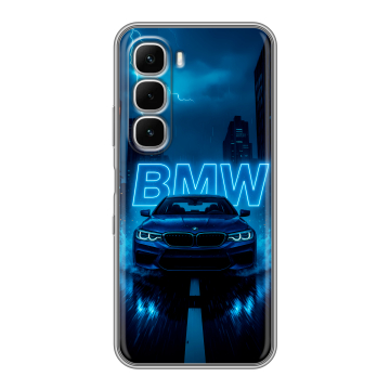 Силиконовый чехол на Infinix Hot 60i с принтом BMW БМВ