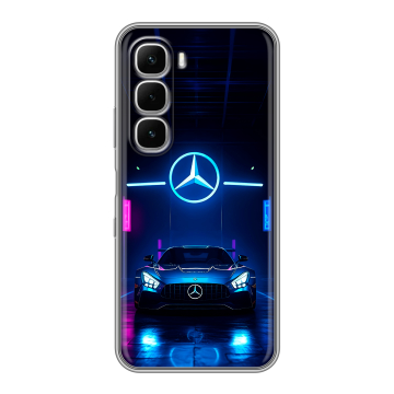 Силиконовый чехол на Infinix Hot 60i с принтом Mercedes Мерседес
