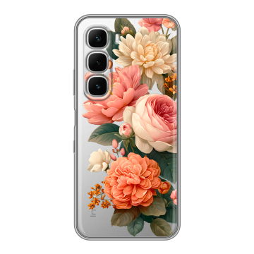 Силиконовый чехол на Infinix Hot 60i с принтом цветы