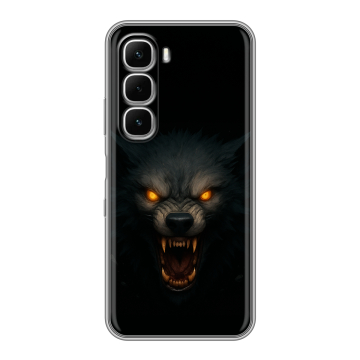 Силиконовый чехол на Infinix Hot 60i с принтом Волк