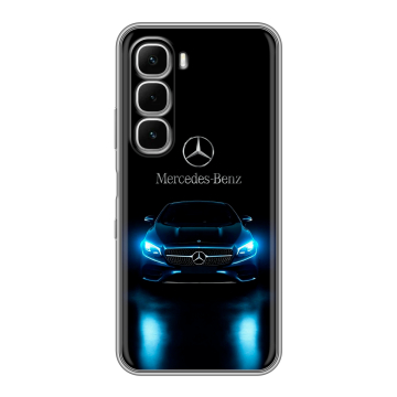 Силиконовый чехол на Infinix Hot 60i с принтом Mercedes Мерседес
