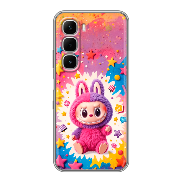 Силиконовый чехол на Infinix Hot 60i с принтом Labubu Лабубу