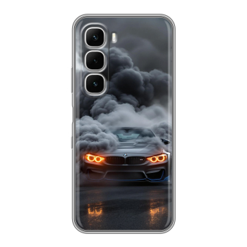 Силиконовый чехол на Infinix Hot 60i с принтом BMW БМВ