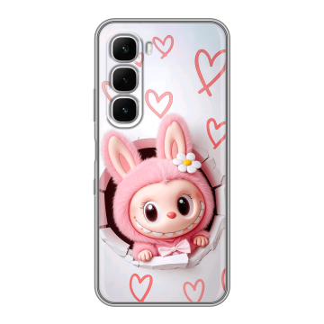 Силиконовый чехол на Infinix Hot 60i с принтом Labubu Лабубу