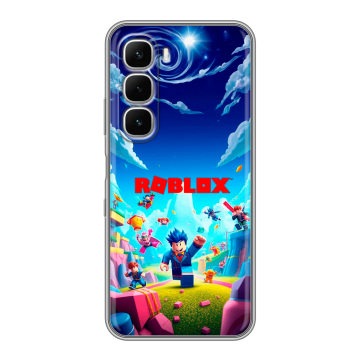 Силиконовый чехол на Infinix Hot 60i с принтом Roblox Роблокс