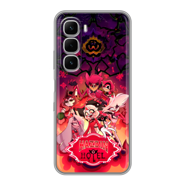Силиконовый чехол на Infinix Hot 60i с принтом Hazbin Hotel Отель Хазбин