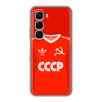 Силиконовый чехол на Infinix Hot 60i с принтом Флаг Герб СССР