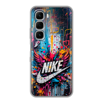 Силиконовый чехол на Infinix Hot 60i с принтом Nike Найк