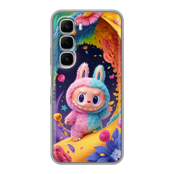 Силиконовый чехол на Infinix Hot 60i с принтом Labubu Лабубу