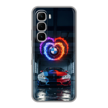 Силиконовый чехол на Infinix Hot 60i с принтом BMW БМВ