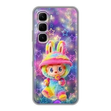 Силиконовый чехол на Infinix Hot 60i с принтом Labubu Лабубу