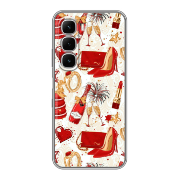 Силиконовый чехол на Infinix Hot 60i с принтом Новый год