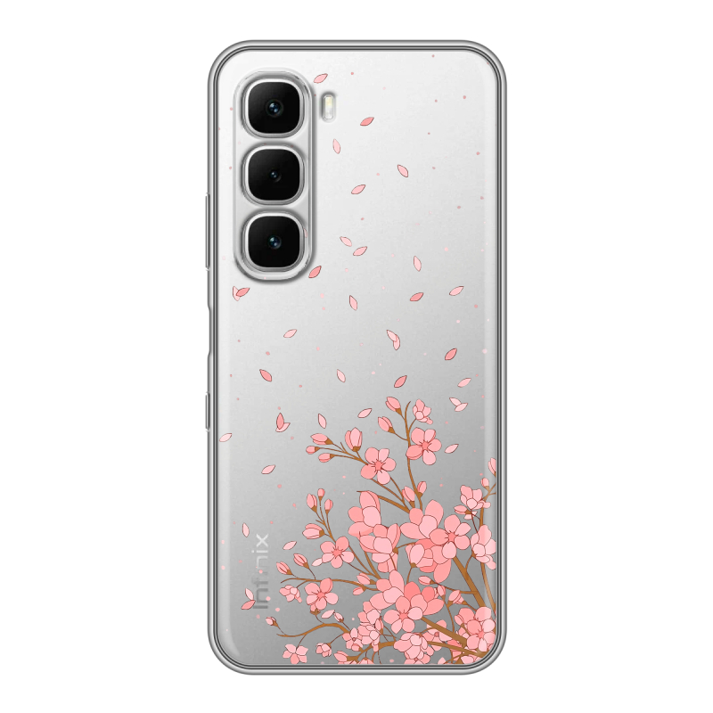Силиконовый чехол на Infinix Hot 60i с принтом Ветка сакуры Силиконовый чехол на Infinix Hot 60i с принтом Ветка сакуры