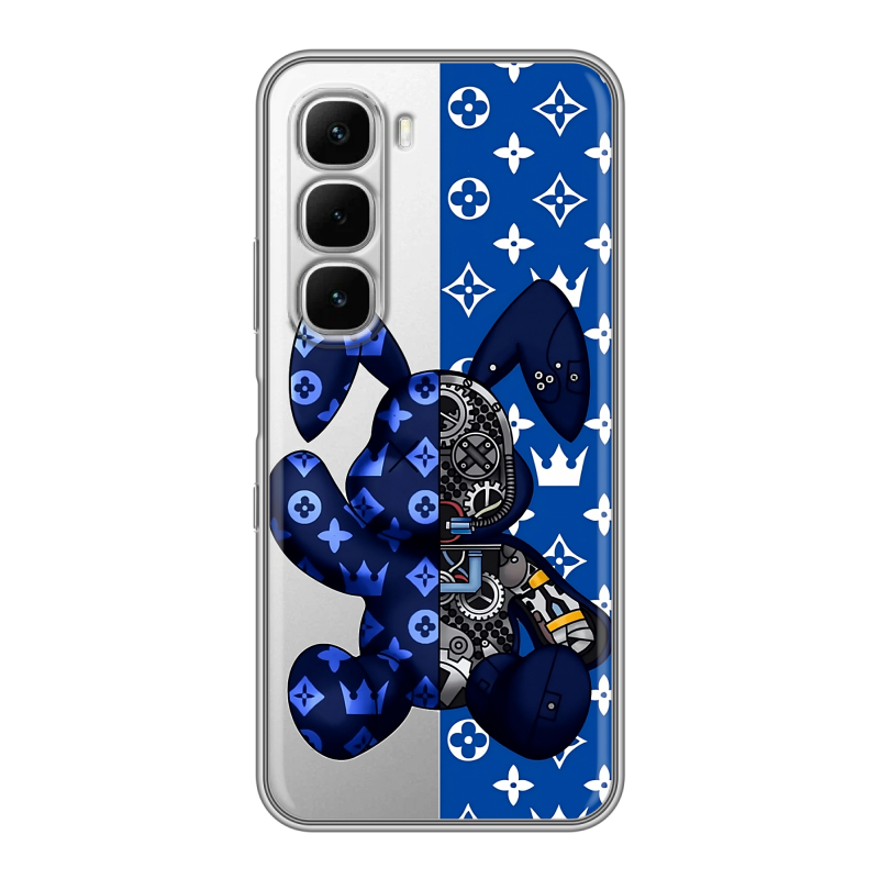 Силиконовый чехол на Infinix Hot 60i с принтом Луи робот Силиконовый чехол на Infinix Hot 60i с принтом Луи робот