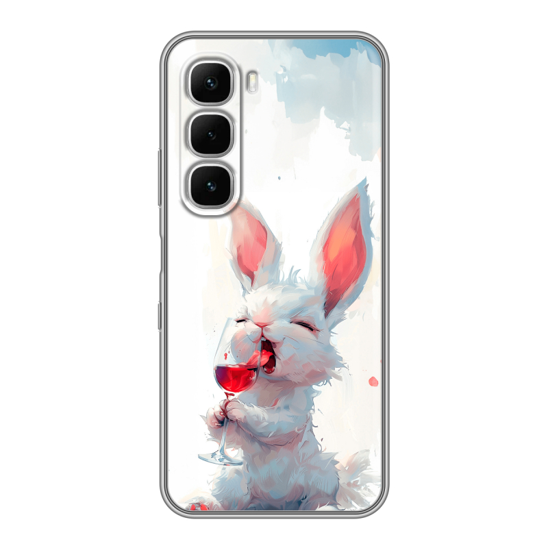 Силиконовый чехол на Infinix Hot 60i с принтом кролик зайчик Силиконовый чехол на Infinix Hot 60i с принтом кролик зайчик