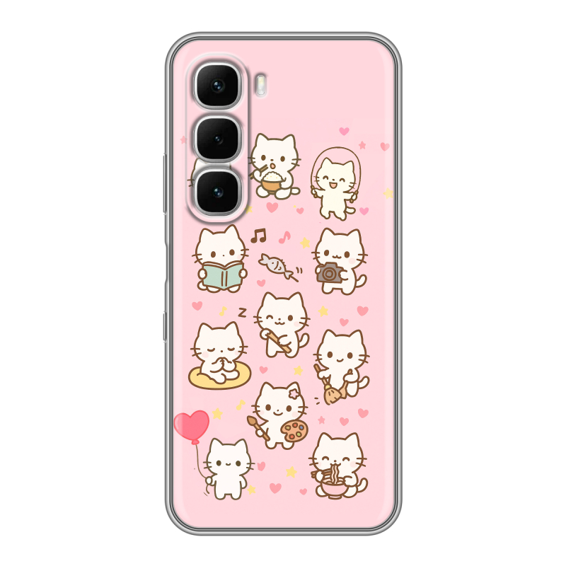 Силиконовый чехол на Infinix Hot 60i с принтом Hello Kitty Хелоу Кити Силиконовый чехол на Infinix Hot 60i с принтом Hello Kitty Хелоу Кити