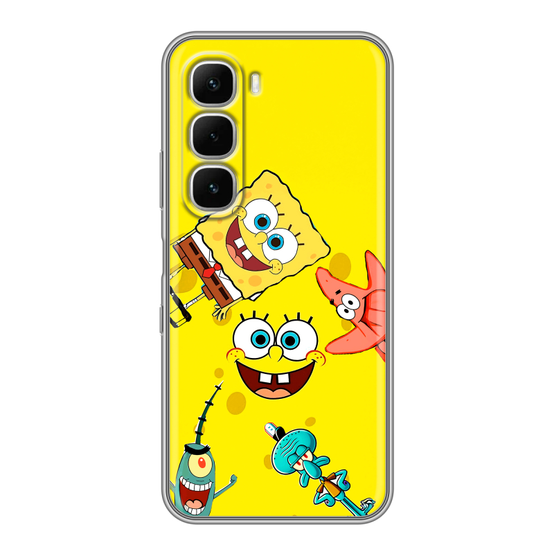 Силиконовый чехол на Infinix Hot 60i с принтом Спанч боб Спанчбоб Силиконовый чехол на Infinix Hot 60i с принтом Спанч боб Спанчбоб