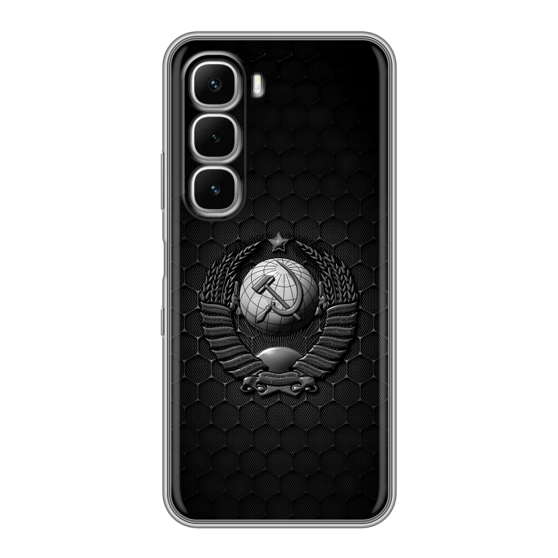 Силиконовый чехол на Infinix Hot 60i с принтом Герб Флаг СССР Силиконовый чехол на Infinix Hot 60i с принтом Герб Флаг СССР