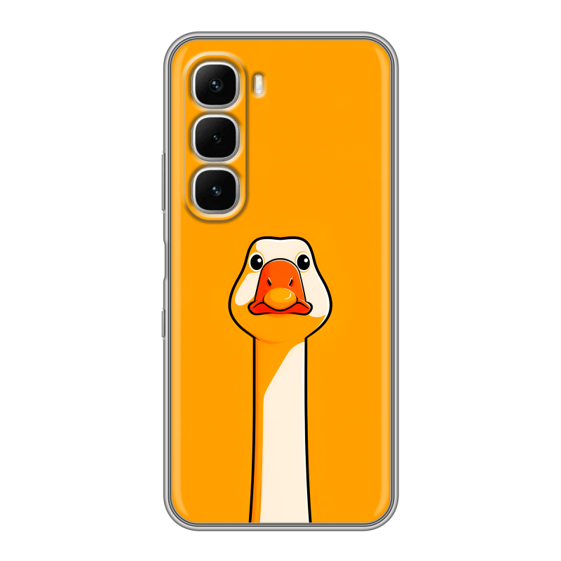 Силиконовый чехол на Infinix Hot 60i с принтом Смешная утка Силиконовый чехол на Infinix Hot 60i с принтом Смешная утка
