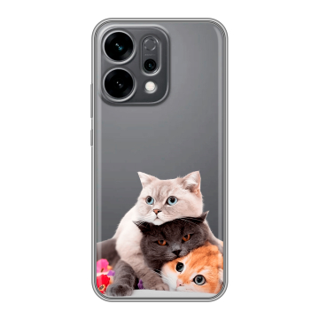 Силиконовый чехол на OPPO Reno14 5G с принтом Кошки