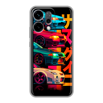 Силиконовый чехол на OPPO Reno14 5G с принтом Гоночные машины