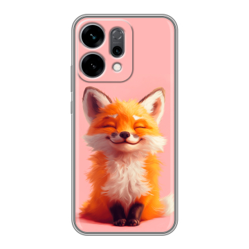 Силиконовый чехол на OPPO Reno14 5G с принтом милая лиса