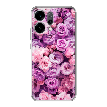 Силиконовый чехол на OPPO Reno14 5G с принтом лавандовые розы Силиконовый чехол на OPPO Reno14 5G с принтом лавандовые розы