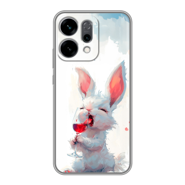 Силиконовый чехол на OPPO Reno14 5G с принтом кролик зайчик