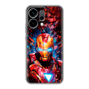 Силиконовый чехол на OPPO Reno14 5G с принтом Железный человек Ironman