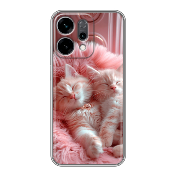 Силиконовый чехол на OPPO Reno14 5G с принтом котята котики