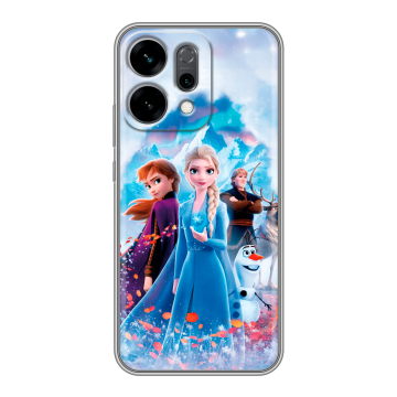 Силиконовый чехол на OPPO Reno14 5G с принтом Холодное сердце Frozen