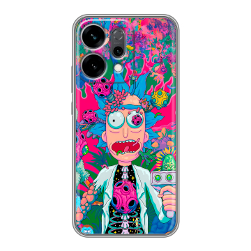 Силиконовый чехол на OPPO Reno14 5G с принтом Рик и Морти Rick Morty