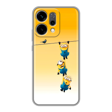 Силиконовый чехол на OPPO Reno14 5G с принтом Миньоны