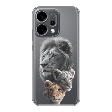 Силиконовый чехол на OPPO Reno14 5G с принтом Львы Силиконовый чехол на OPPO Reno14 5G с принтом Львы