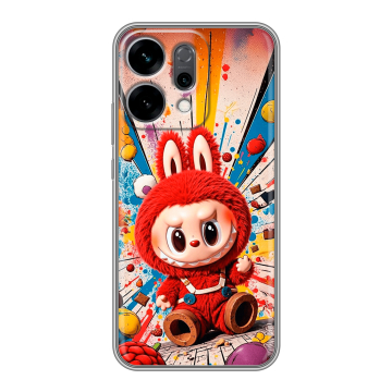 Силиконовый чехол на OPPO Reno14 5G с принтом Labubu Лабубу