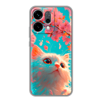Силиконовый чехол на OPPO Reno14 5G с принтом Красивый кот Силиконовый чехол на OPPO Reno14 5G с принтом Красивый кот
