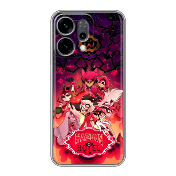 Силиконовый чехол на OPPO Reno14 5G с принтом Hazbin Hotel Отель Хазбин