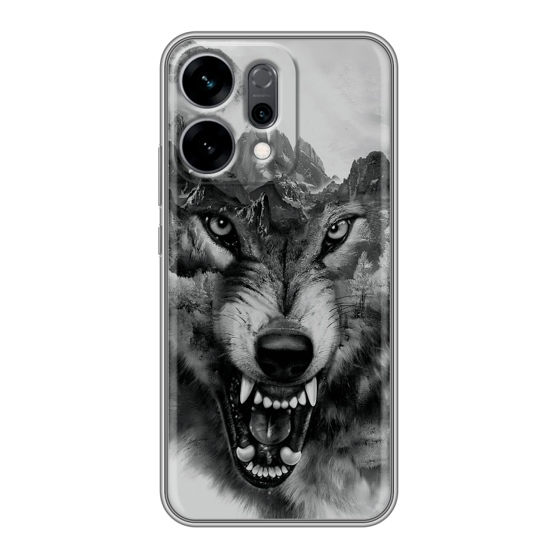 Силиконовый чехол на OPPO Reno14 5G с принтом Волк Силиконовый чехол на OPPO Reno14 5G с принтом Волк