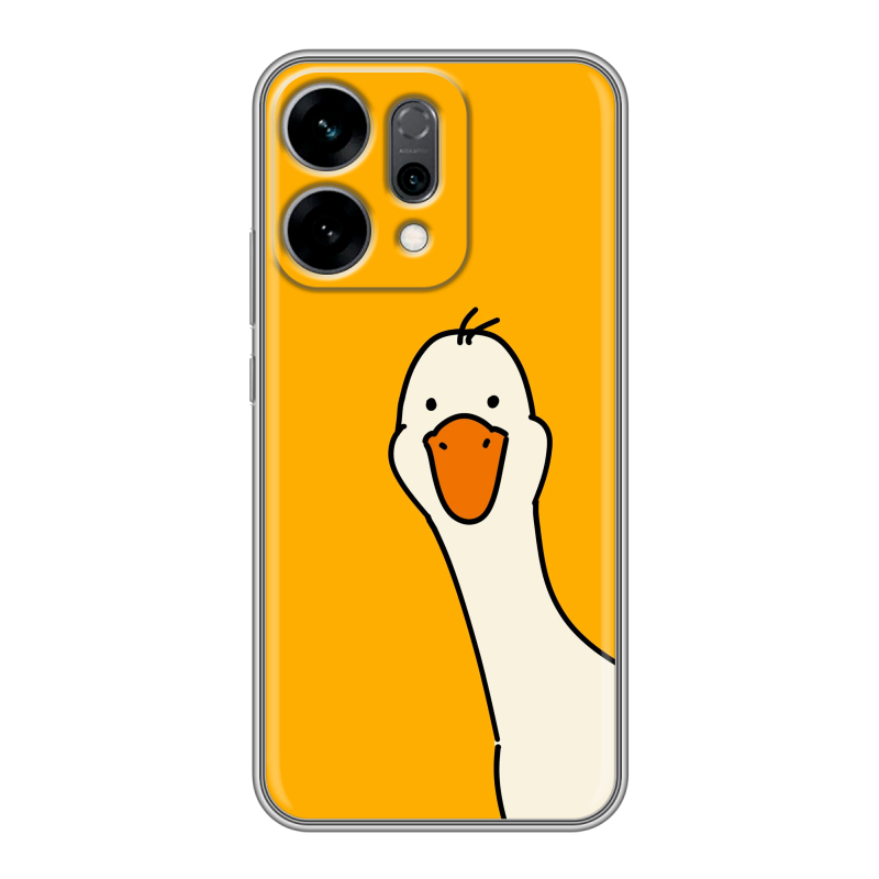 Силиконовый чехол на OPPO Reno14 5G с принтом Утка Силиконовый чехол на OPPO Reno14 5G с принтом Утка