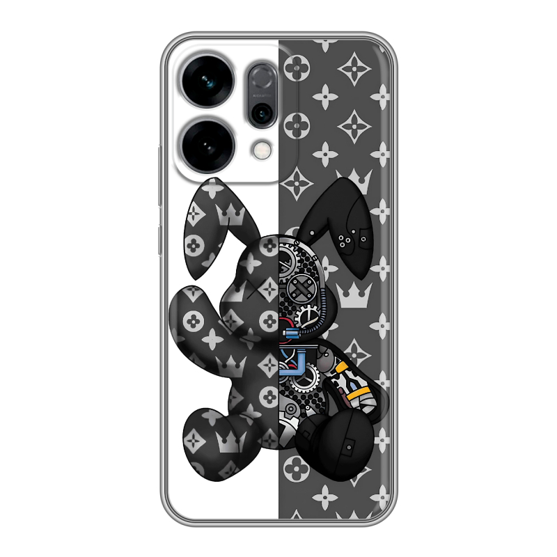 Силиконовый чехол на OPPO Reno14 5G с принтом Луи робот Силиконовый чехол на OPPO Reno14 5G с принтом Луи робот