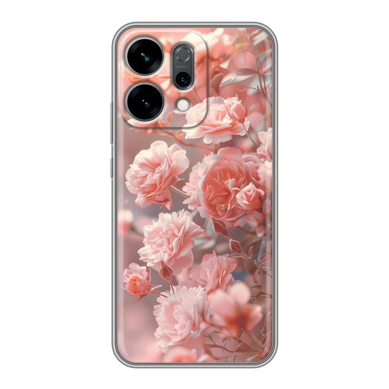 Силиконовый чехол на OPPO Reno14 5G с принтом Розовые розы Силиконовый чехол на OPPO Reno14 5G с принтом Розовые розы