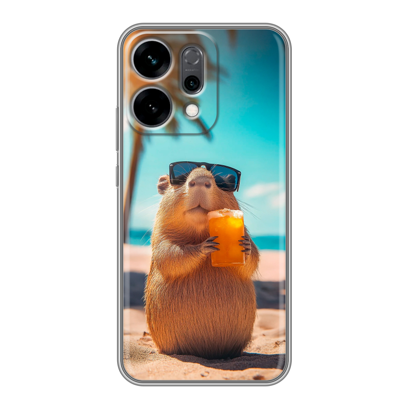 Силиконовый чехол на OPPO Reno14 5G с принтом Капибара Силиконовый чехол на OPPO Reno14 5G с принтом Капибара