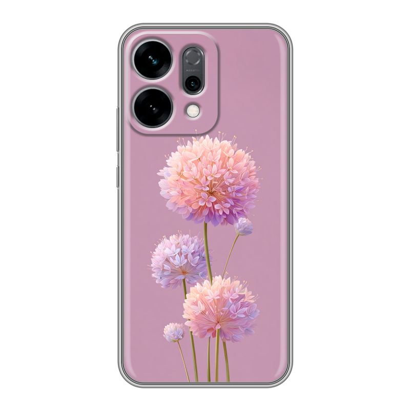 Силиконовый чехол на OPPO Reno14 5G с принтом Цветы Силиконовый чехол на OPPO Reno14 5G с принтом Цветы