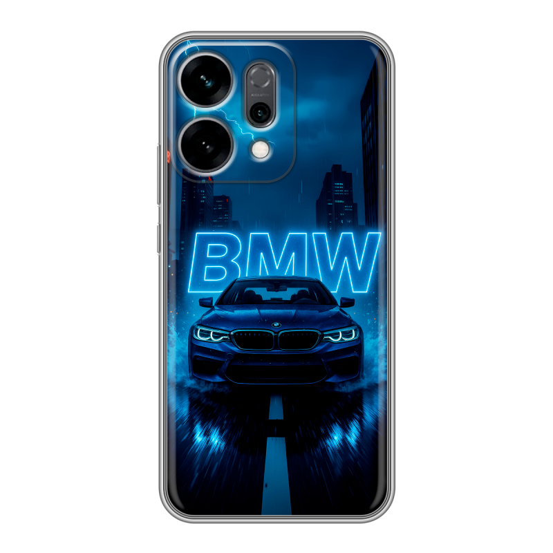 Силиконовый чехол на OPPO Reno14 5G с принтом BMW БМВ Силиконовый чехол на OPPO Reno14 5G с принтом BMW БМВ