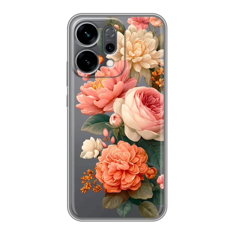 Силиконовый чехол на OPPO Reno14 5G с принтом цветы Силиконовый чехол на OPPO Reno14 5G с принтом цветы