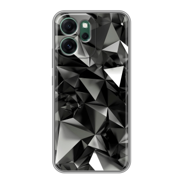 Силиконовый чехол на OPPO Reno14 F с принтом Черные кристаллы Силиконовый чехол на OPPO Reno14 F с принтом Черные кристаллы