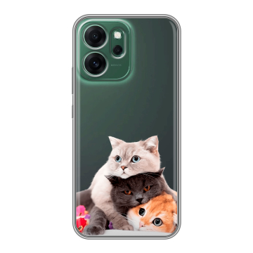 Силиконовый чехол на OPPO Reno14 F с принтом Кошки Силиконовый чехол на OPPO Reno14 F с принтом Кошки