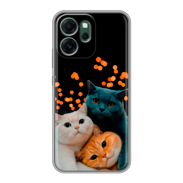 Силиконовый чехол на OPPO Reno14 F с принтом Кошки